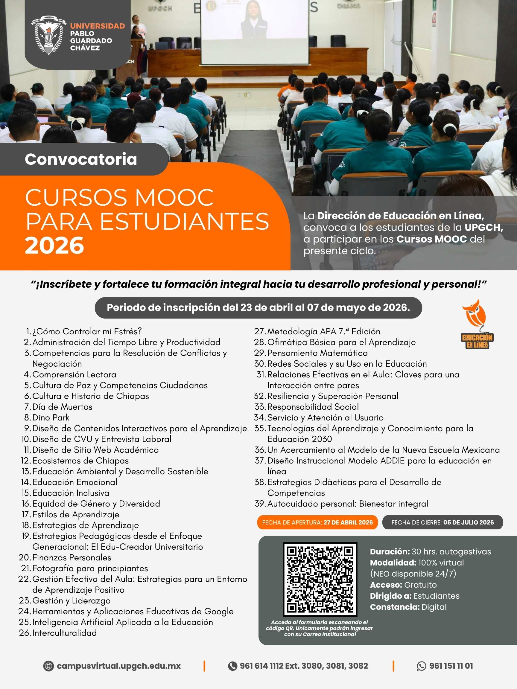 Cartel de cursos MOOC